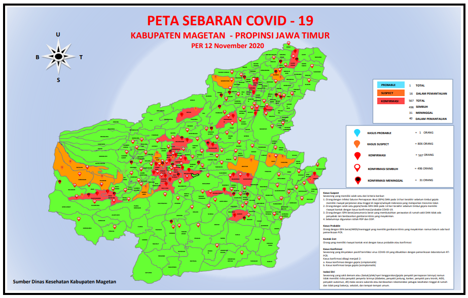 Update Peta Persebaran Covid-19 di Kabupaten Magetan, Per ...